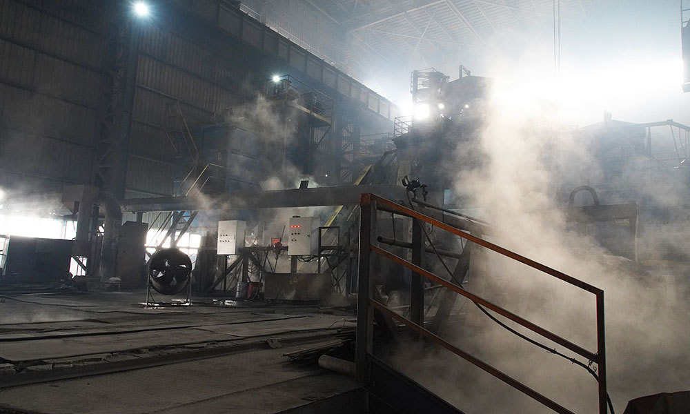 Continuous metal abrasives factory production line